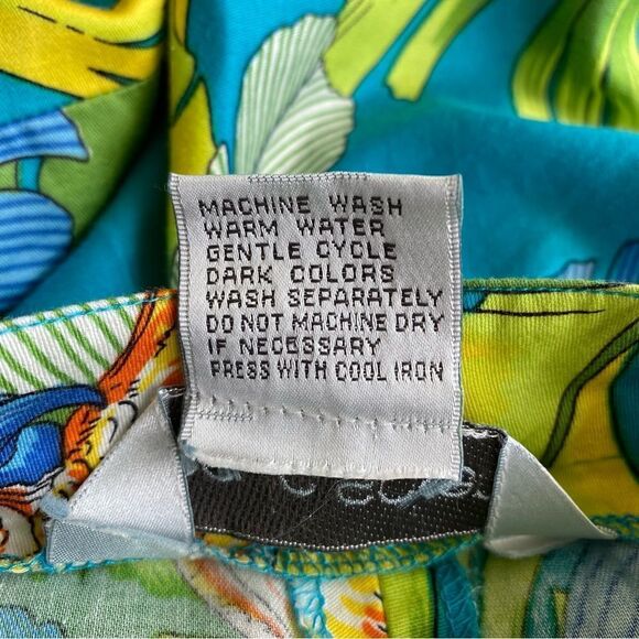 Vintage 80’s Tropical High Waist Cotton Shorts Paula Saker Pleated Pockets SZ 10 - Picture 3 of 15